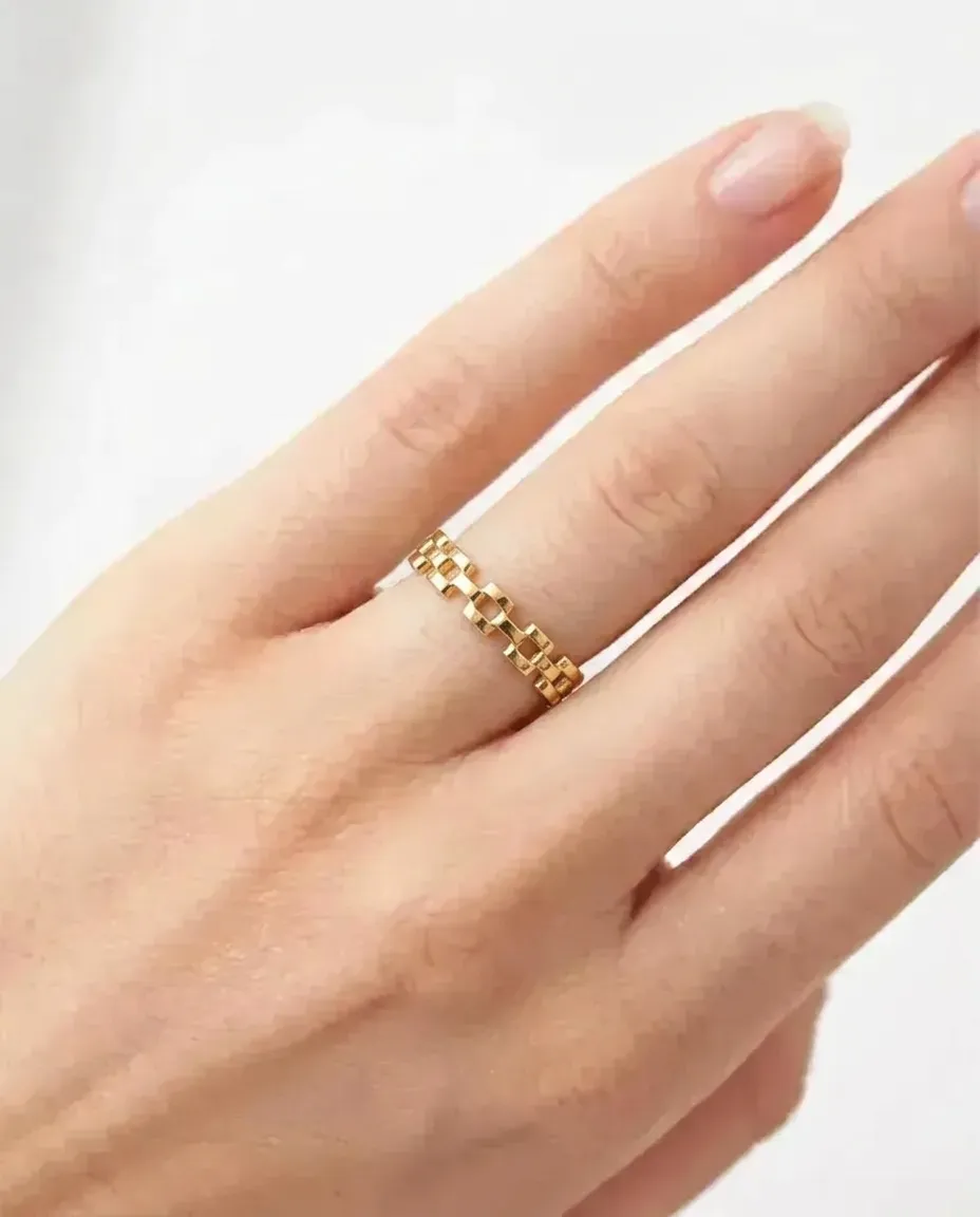 14 K Zincir Model Taşsız Yüzük