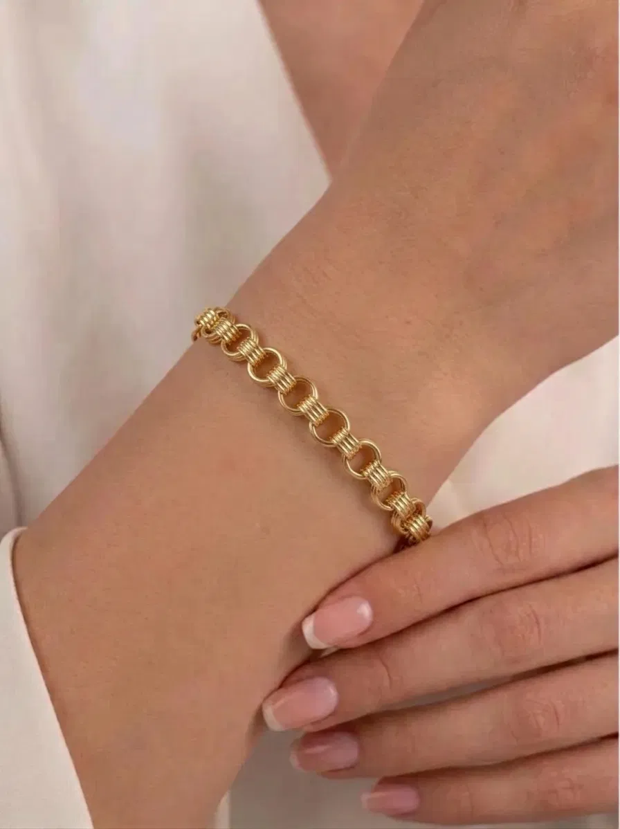 14 K Üçlü Halkalar Bileklik
