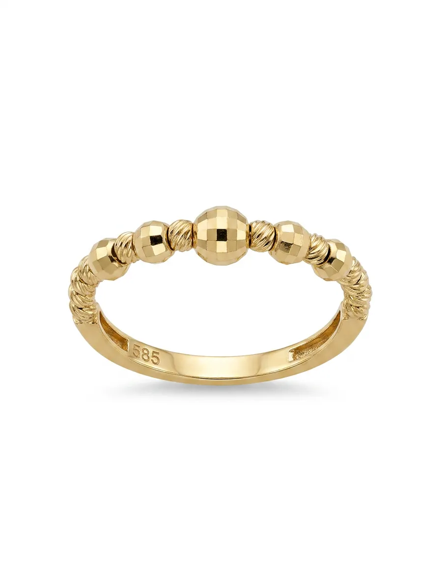 14 K Dorikalı Disco Top Yüzük