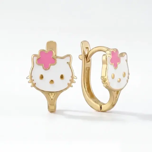 14 K Hello Kitty Çocuk Küpesi