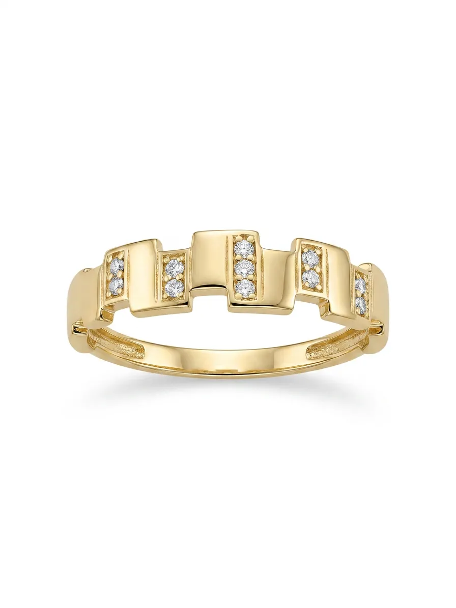 14 K Minimal Taşlı Yüzük