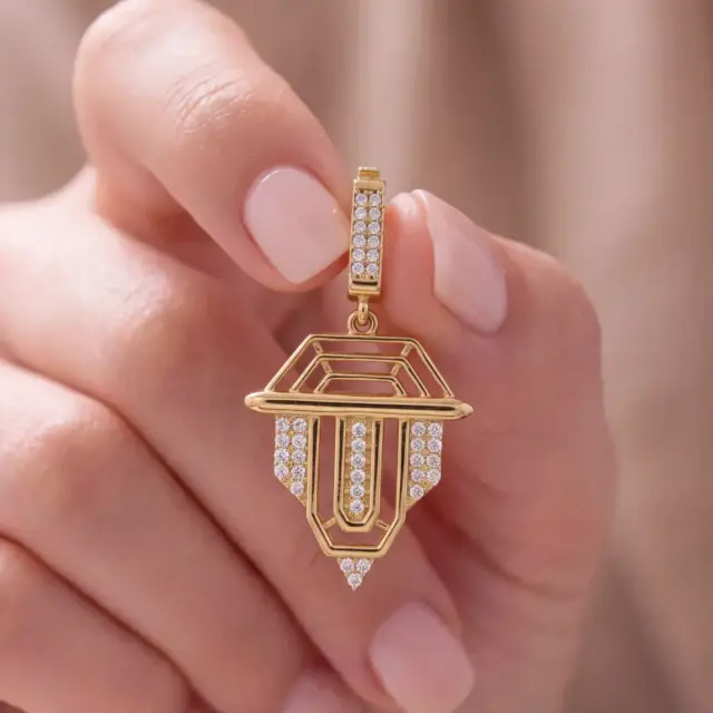14 K Taşlı Döküm Charm Kolye Ucu