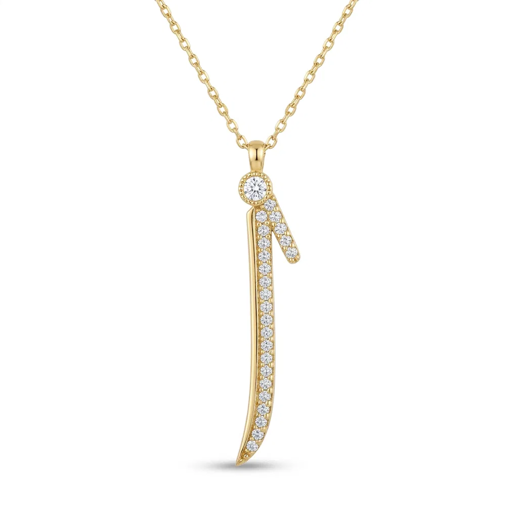 14 K Taşlı Elif Kolye