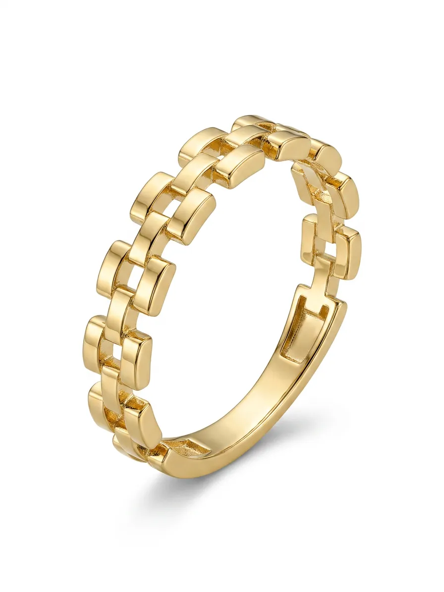 14 K Zincir Model Taşsız Yüzük