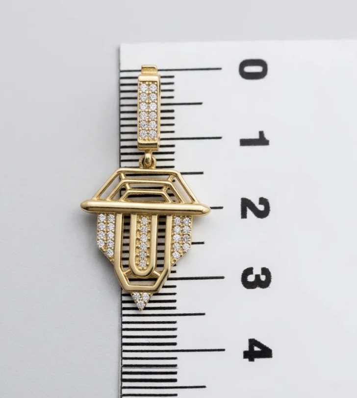 14 K Taşlı Döküm Charm Kolye Ucu
