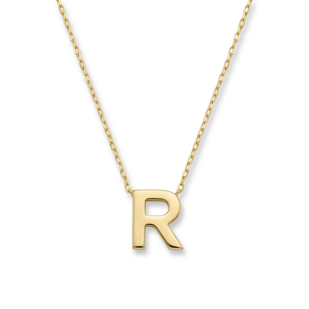 14 K R Harfi Kolye