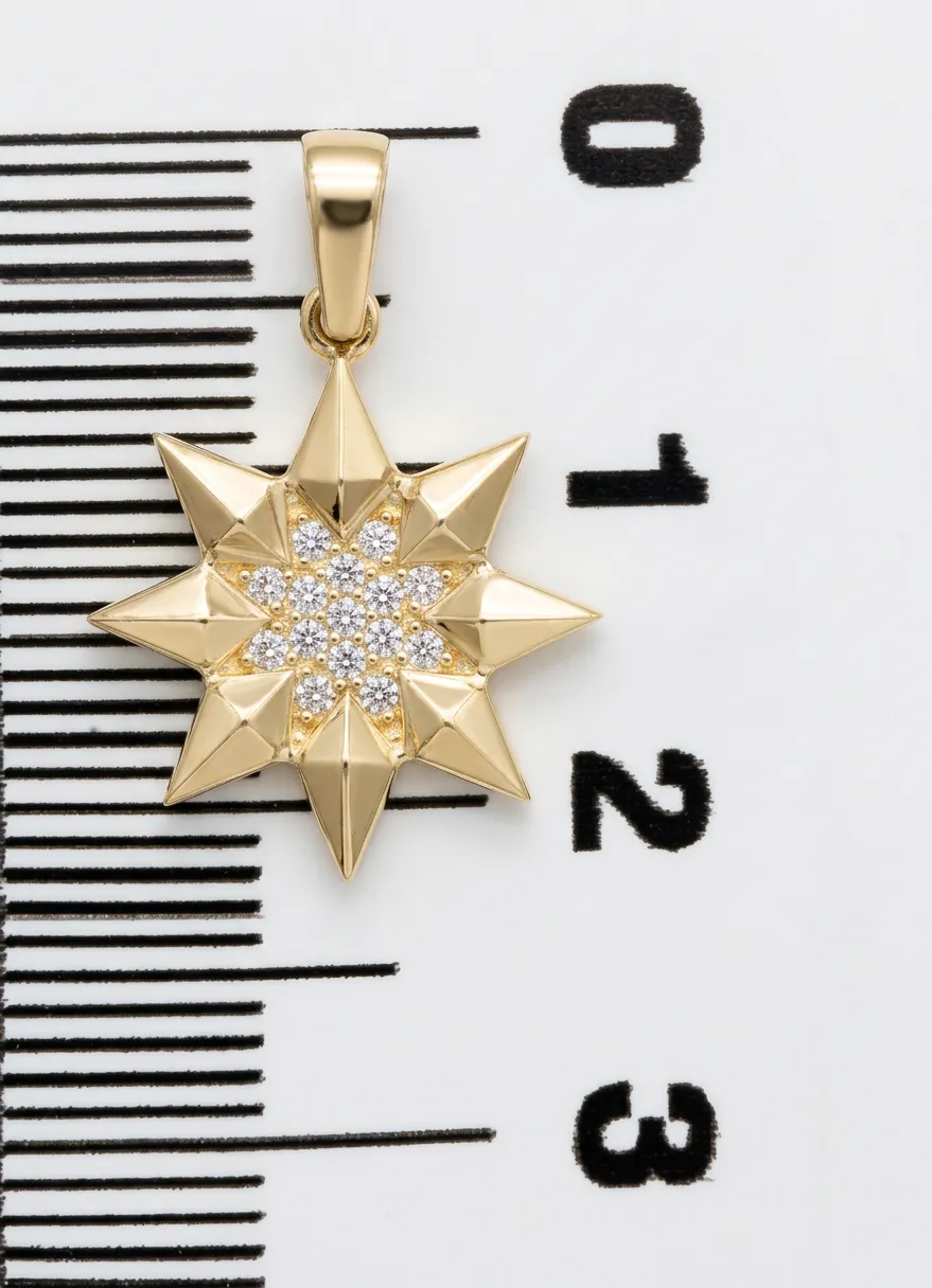 14 K Güneş Döküm Kolye Ucu