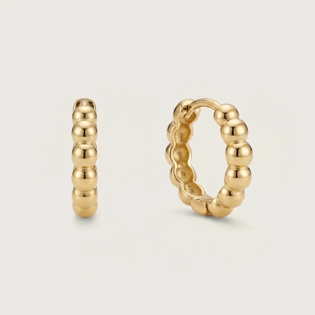 14 K Top top Pıtırcık Küpe