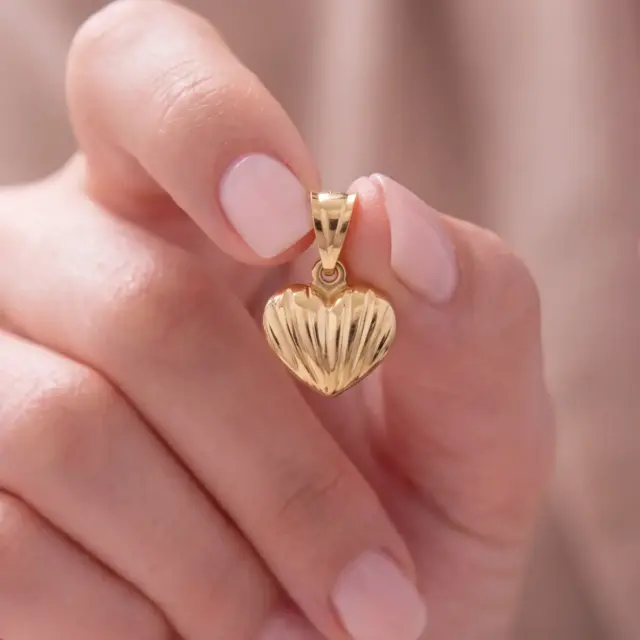14 K Kalp Pres Kolye Ucu