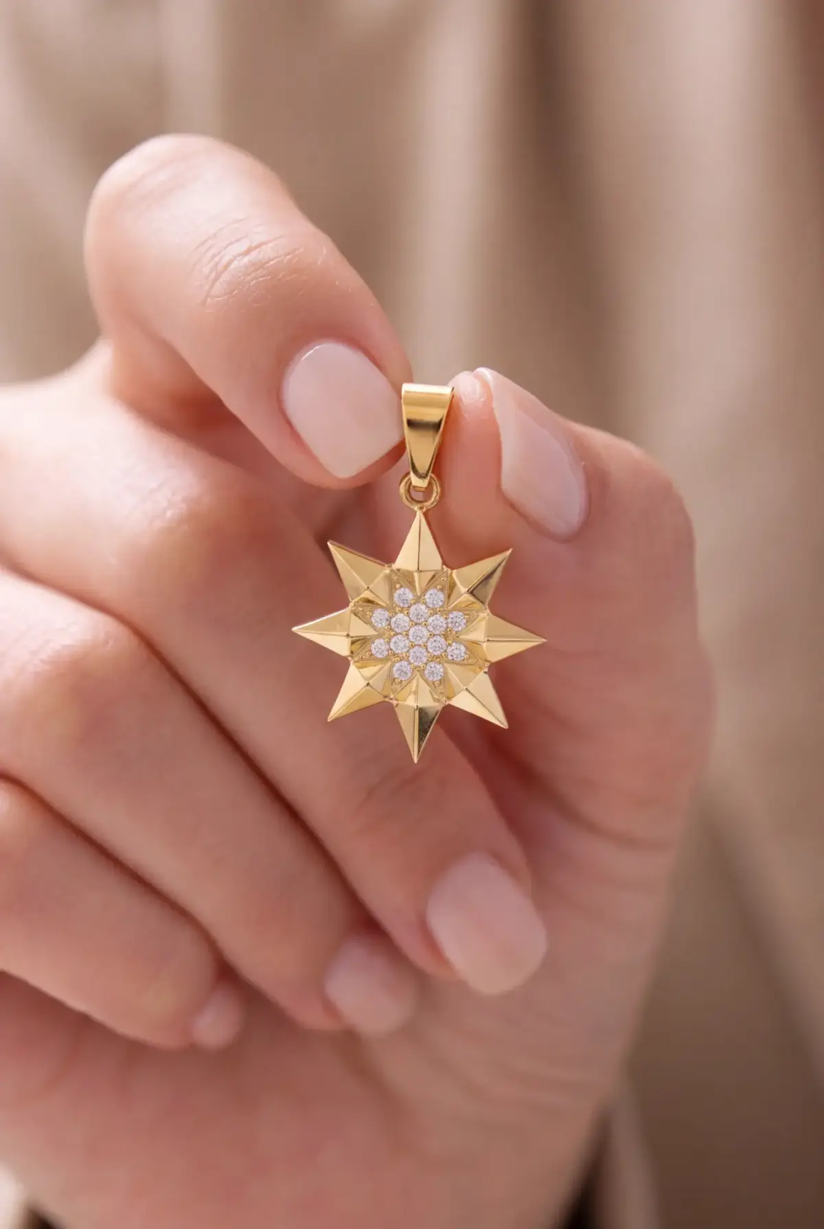 14 K Güneş Döküm Kolye Ucu
