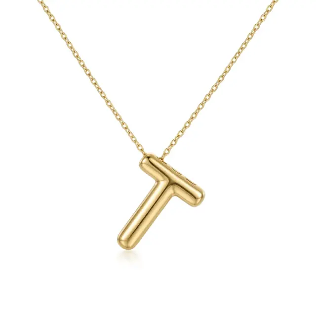 14 K Balon T Harf Kolye