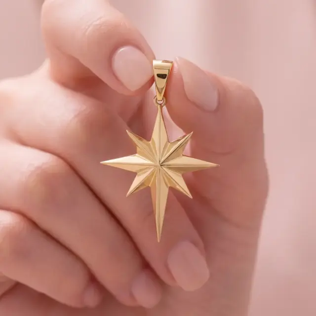 14 K Kuzey Yıldızı Kolye Ucu