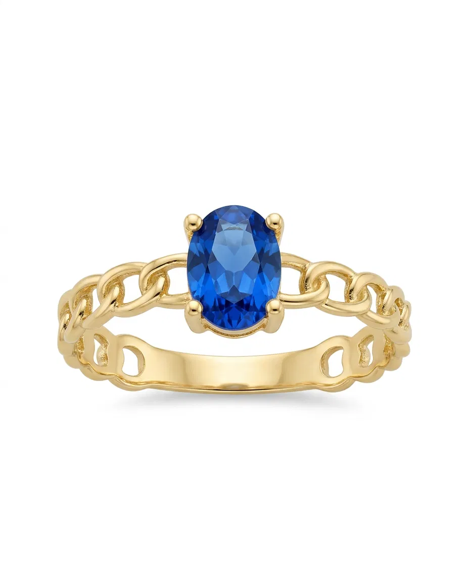 14 K Safir Taşlı Gurmet Yüzük