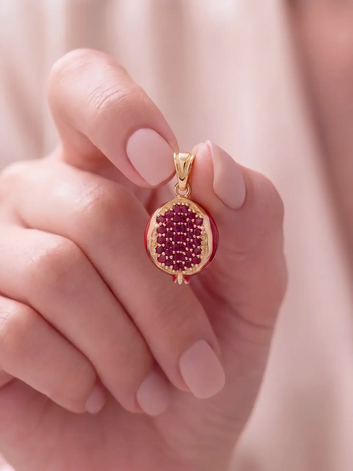 14 K Bereket Nar Mineli Kolye