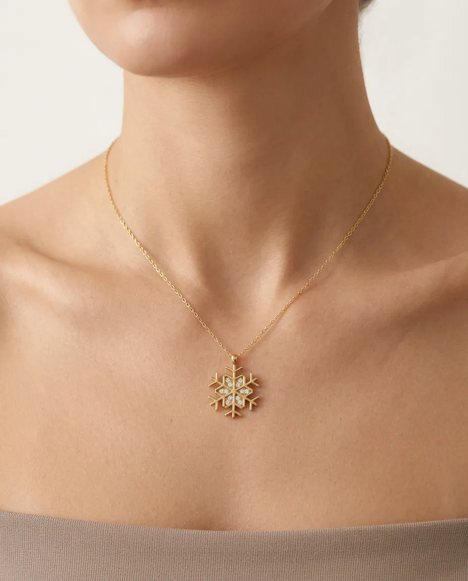 14 K Kar Tanesi Kolye