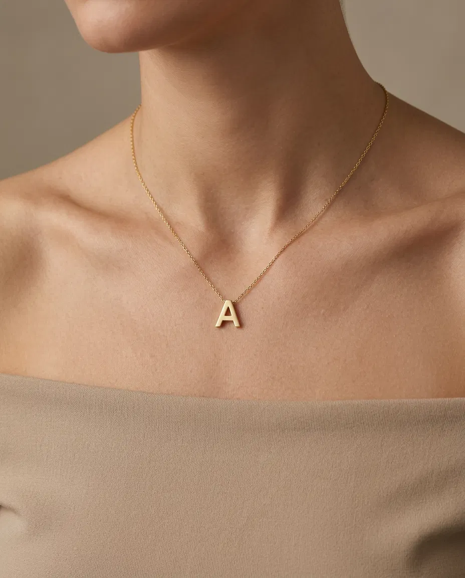 14 K A Harfi Kolye