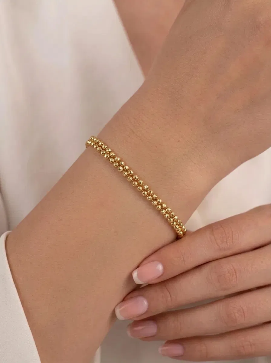 14 K ikili Tırnak Makası Zincirli Bileklik