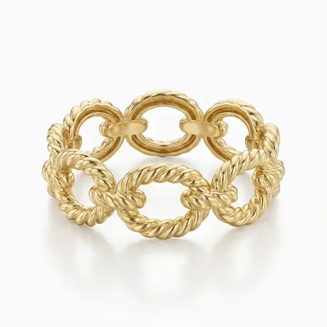 14 K Halat Zincir Yüzük