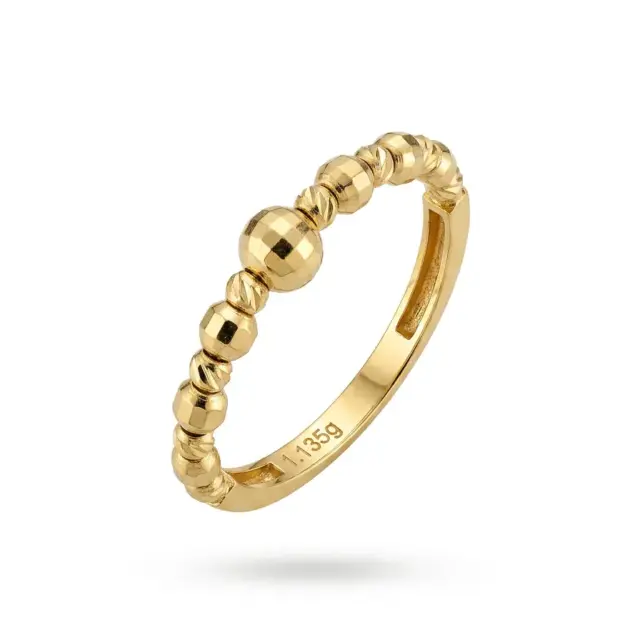 14 K Dorikalı Disco Top Yüzük