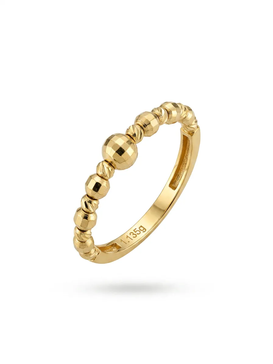 14 K Dorikalı Disco Top Yüzük