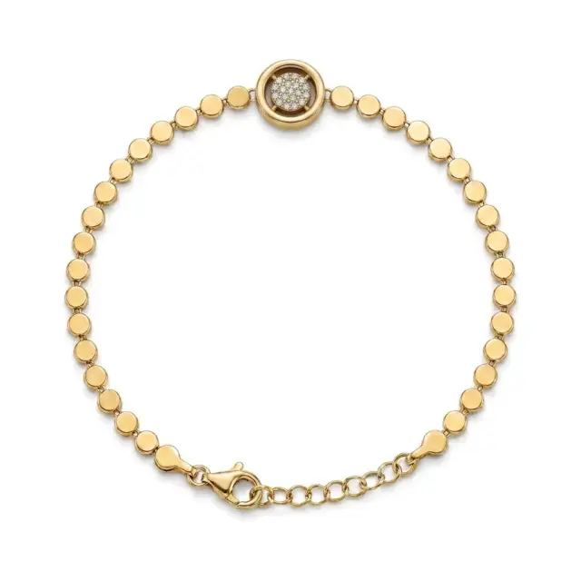 14 K Ortası Taşlı Daire Bileklik