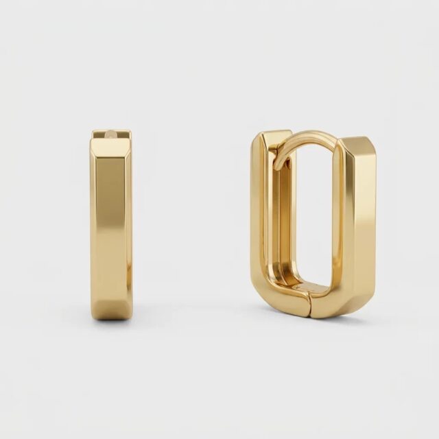 14 K U Form Düz Küpe