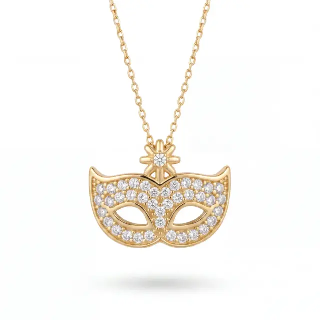 14 K Maske Kolye