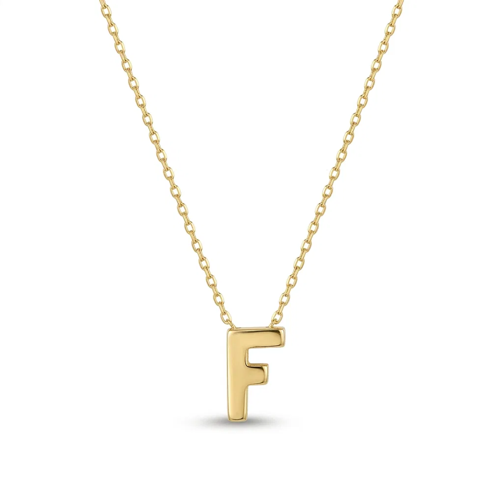 14 K F Harf Kolye