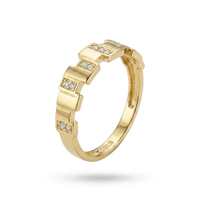 14 K Minimal Taşlı Yüzük