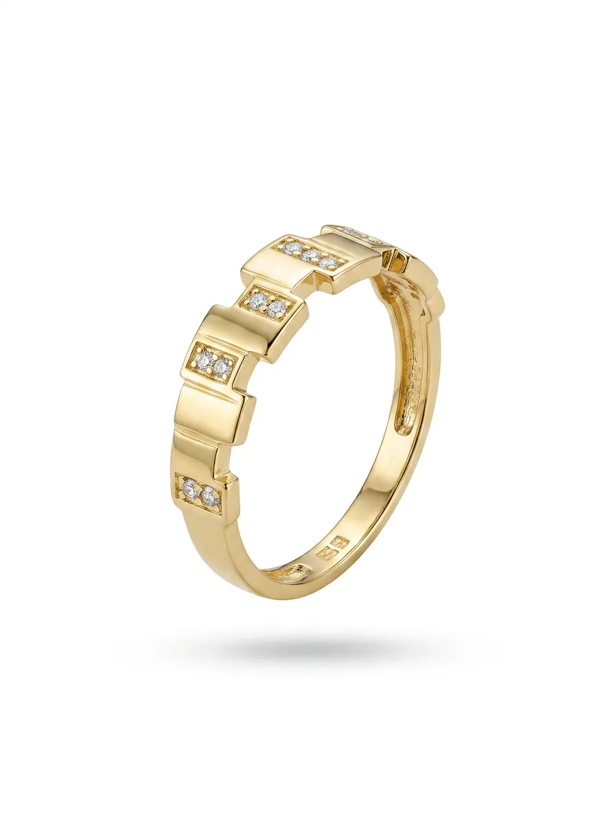 14 K Minimal Taşlı Yüzük
