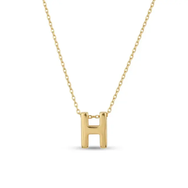 14 K H Harf Kolye