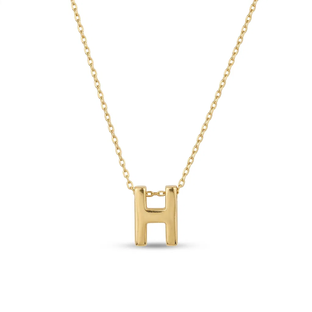 14 K H Harf Kolye
