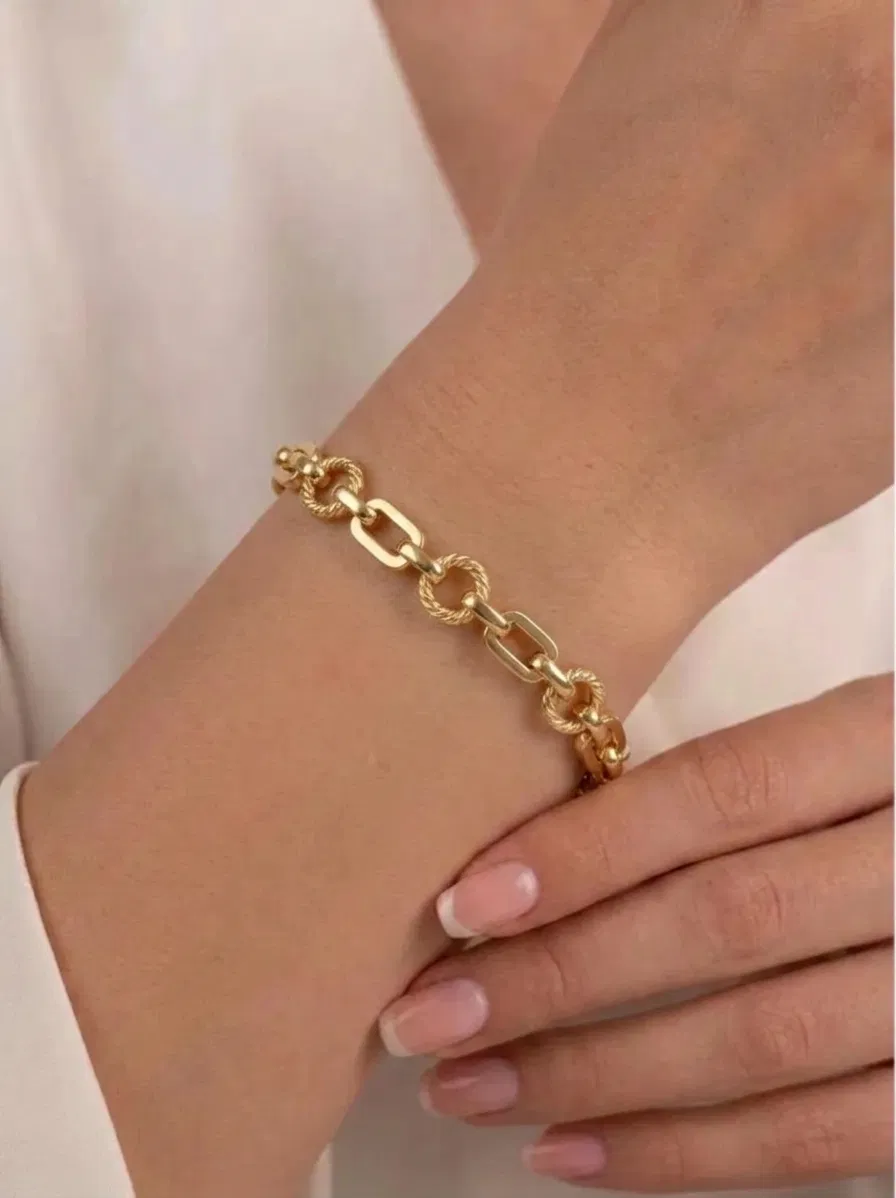 14 K Burgu Halka Ataş Bileklik