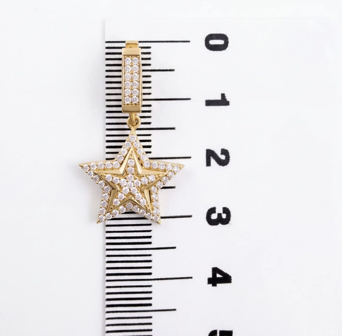 14 K Taşlı Yıldız Döküm Charm Kolye Ucu
