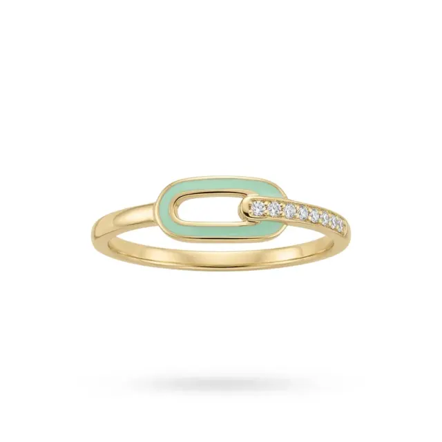 14 K Mint Yeşili Mineli Yüzük