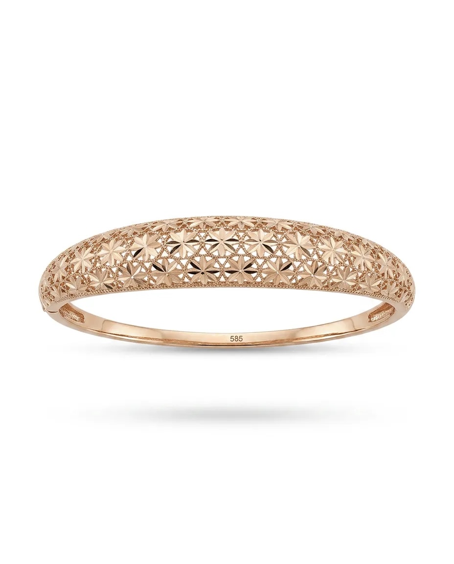 14 K Dantel Rose Kelepçe