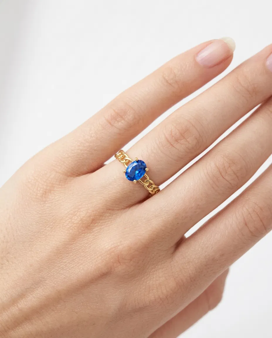 14 K Safir Taşlı Gurmet Yüzük