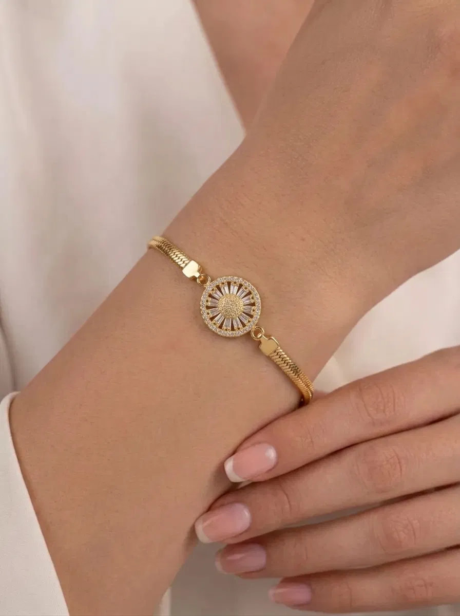 14 K Trapez Bileklik