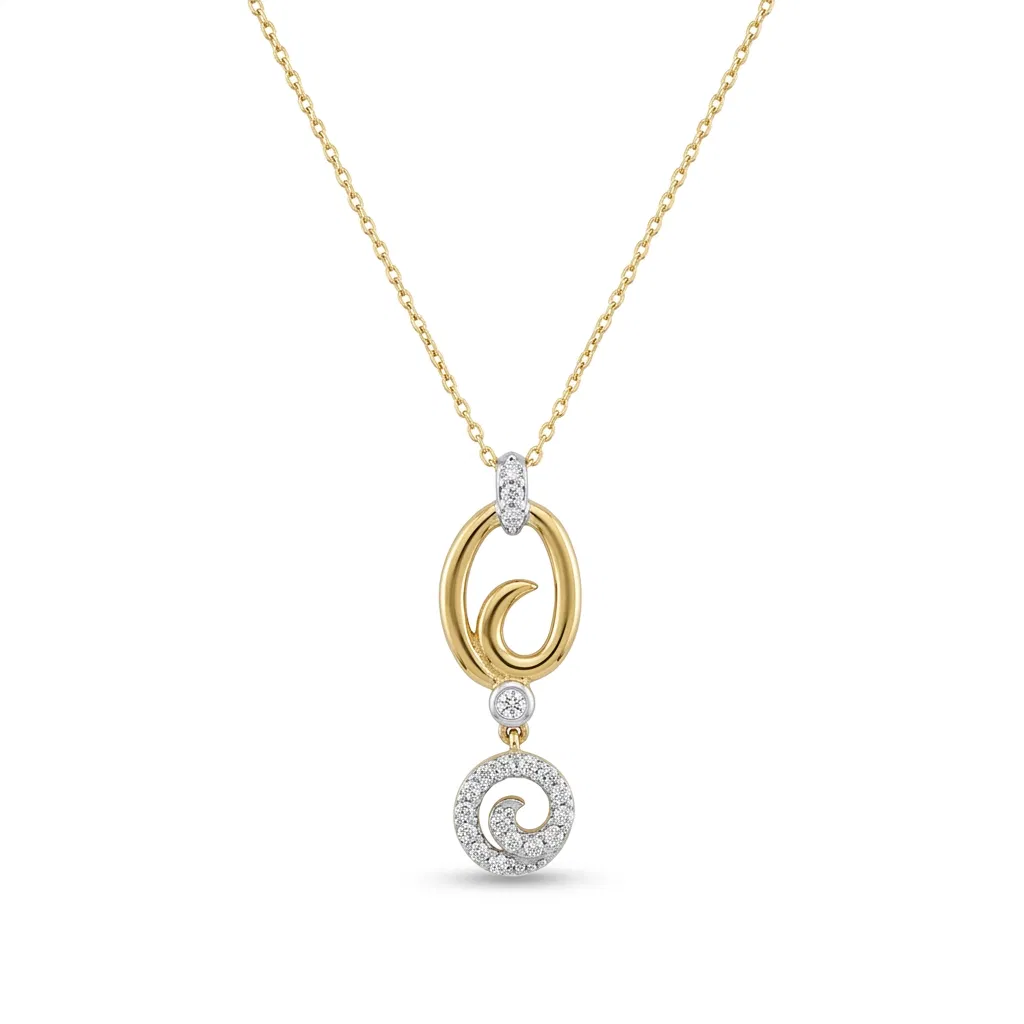 14 K Spiral Tasarım Kolye