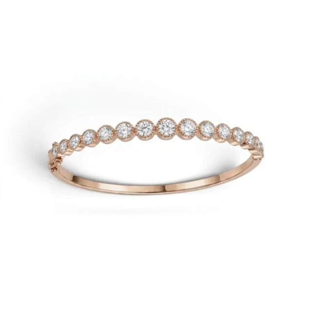 14 K Taşlı Rose Kelepçe