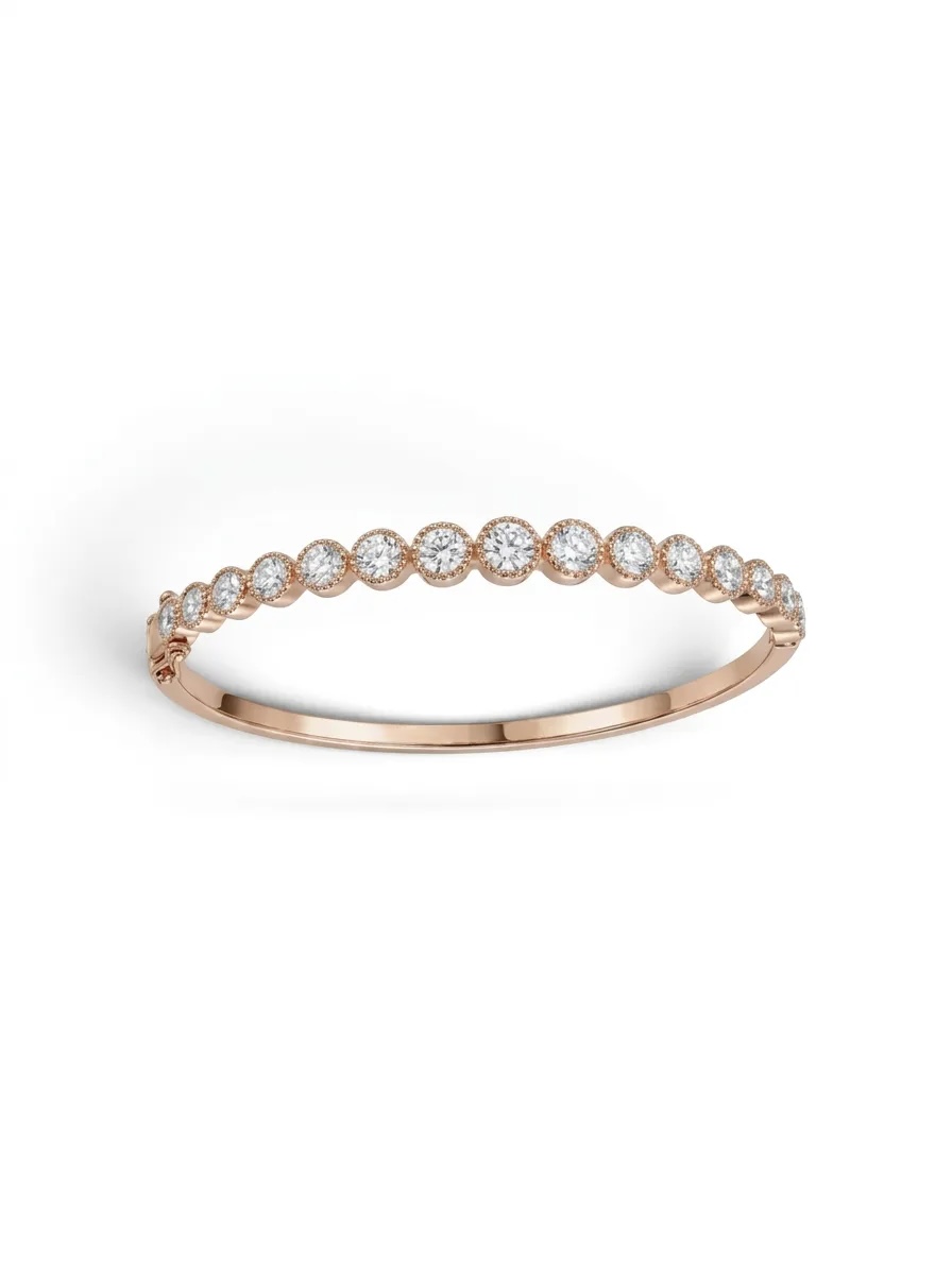 14 K Taşlı Rose Kelepçe