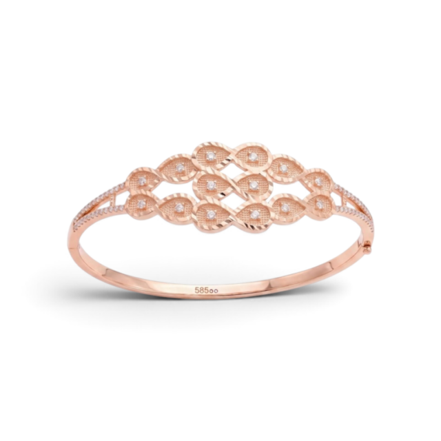 14 K Sonsuzluk Rose Taşlı Kelepçe