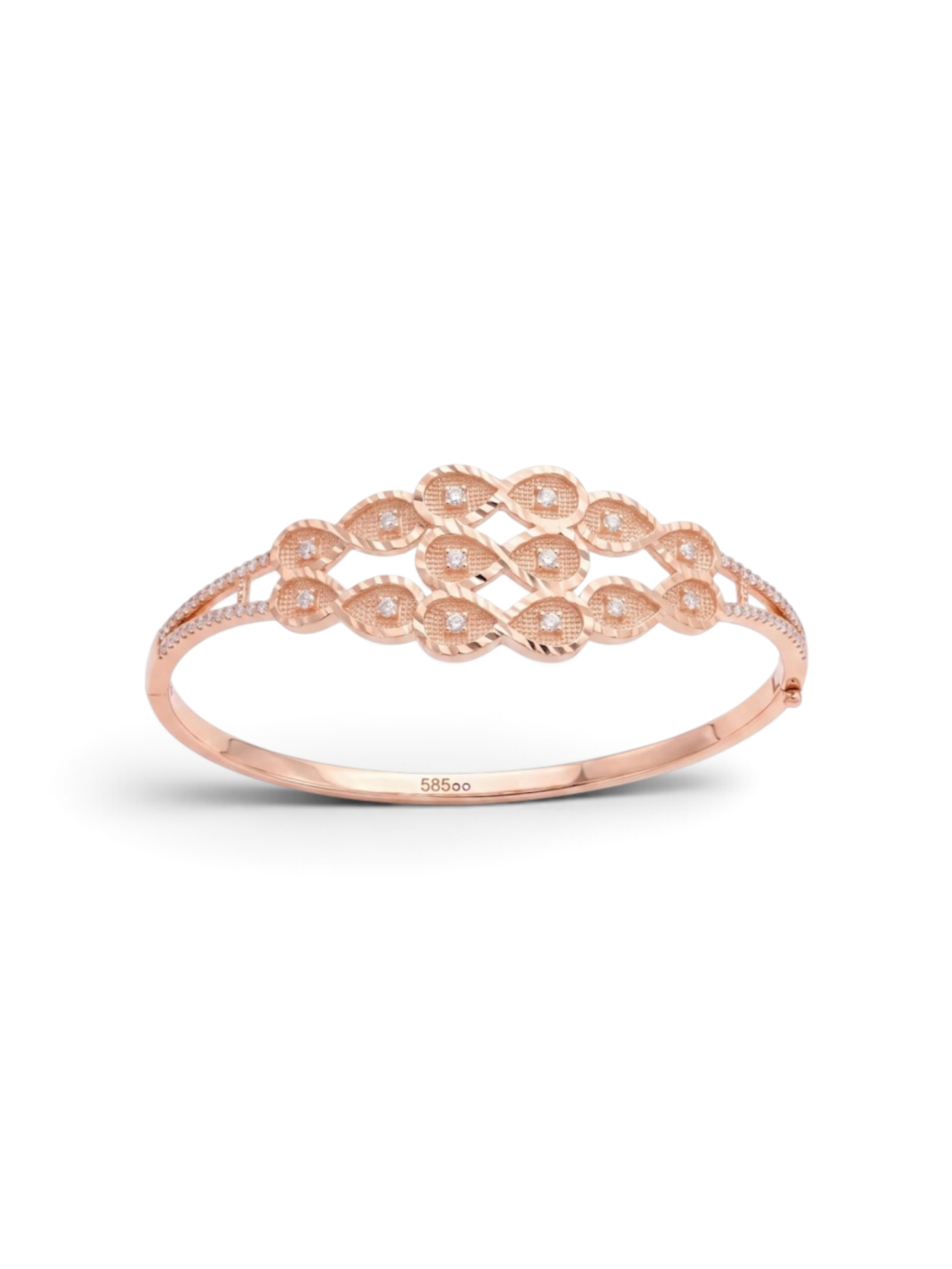 14 K Sonsuzluk Rose Taşlı Kelepçe