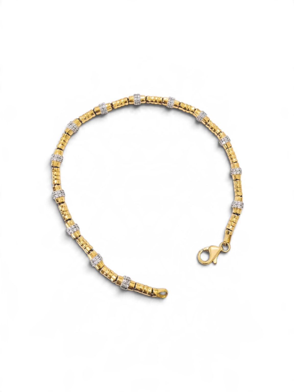14 K Taşlı Borular Bileklik